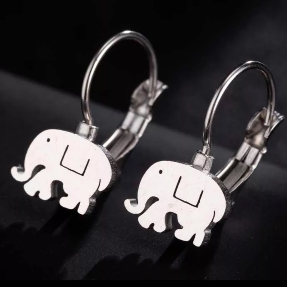 SILVER ELEPHANT Stainless Steel Earrings With Gift Box